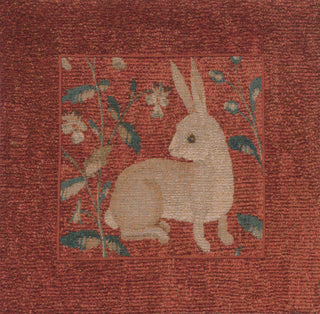 Sitting Rabbit in Red European Cushion Cover
