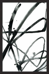 "Black Strokes" Framed Painting Print, 24"x36"
