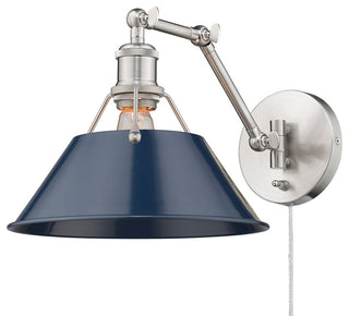 Orwell Articulating Wall Sconce in Pewter with Matte Navy