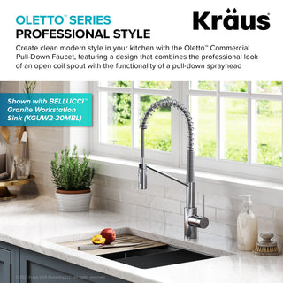 Kraus KPF-2631CH Oletto Single Handle Pull Down Commercial Kitchen Faucet Chrom