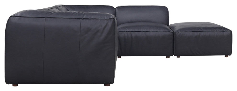 Form Classic L Modular Sectional Vantage Black Leather, Black