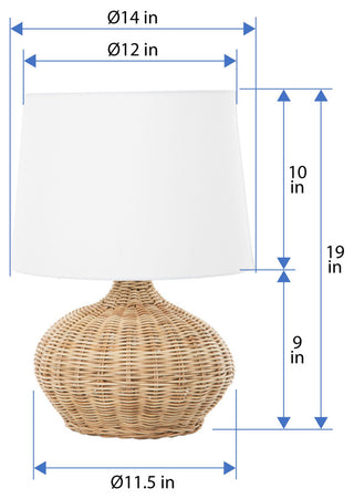 Modern Wicker Table Lamp With White Shade