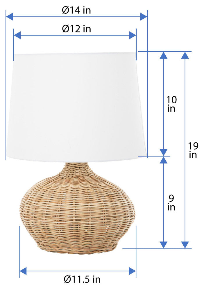 Modern Wicker Table Lamp With White Shade