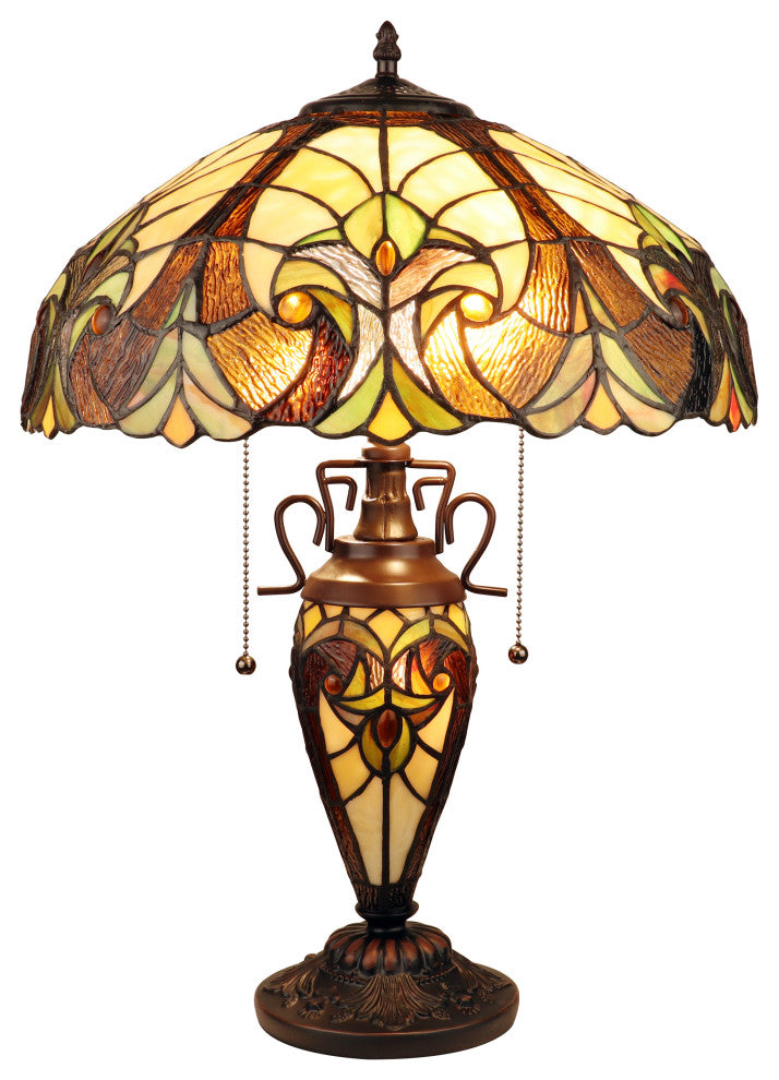 Liaison Victorian-Style 3 Light Double Lit Table Lamp 16" Wide