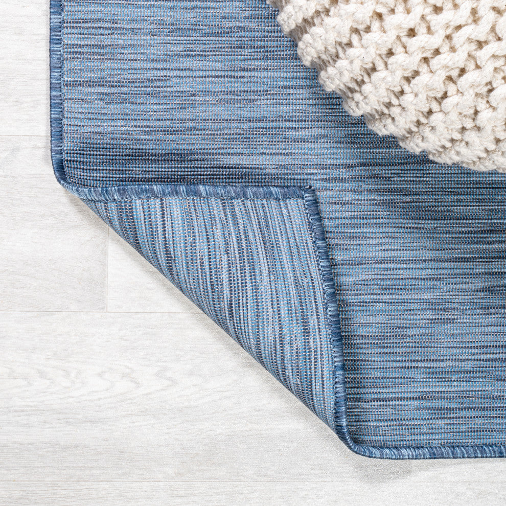 Ethan Modern Flatweave Solid, Blue, 9 X 12