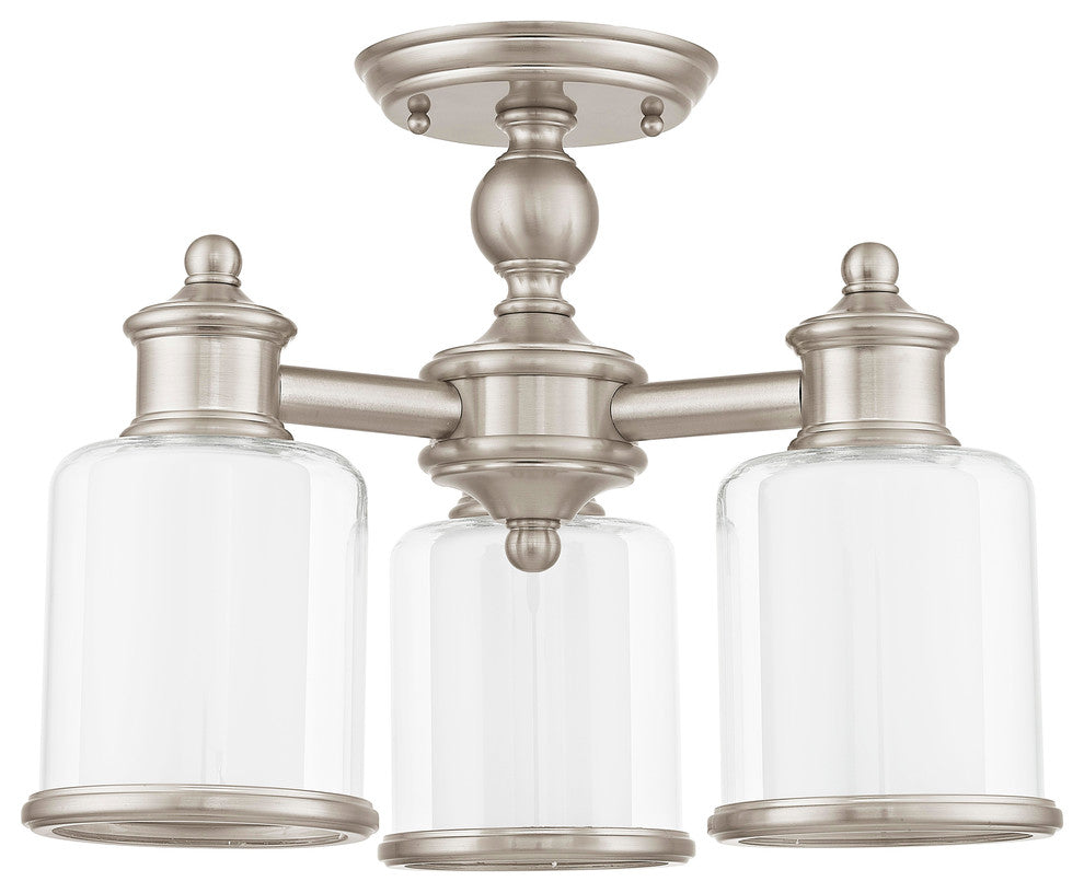 Middlebush 3-Light Convertible Mini Chandelier/Ceiling Mount, Brushed Nickel