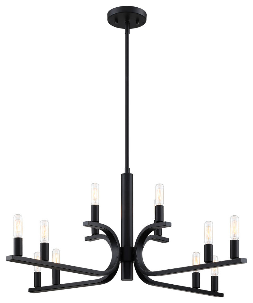 Designers Fountain D314C-12CH Skye 12 Light 36"W Pillar Candle - Matte Black