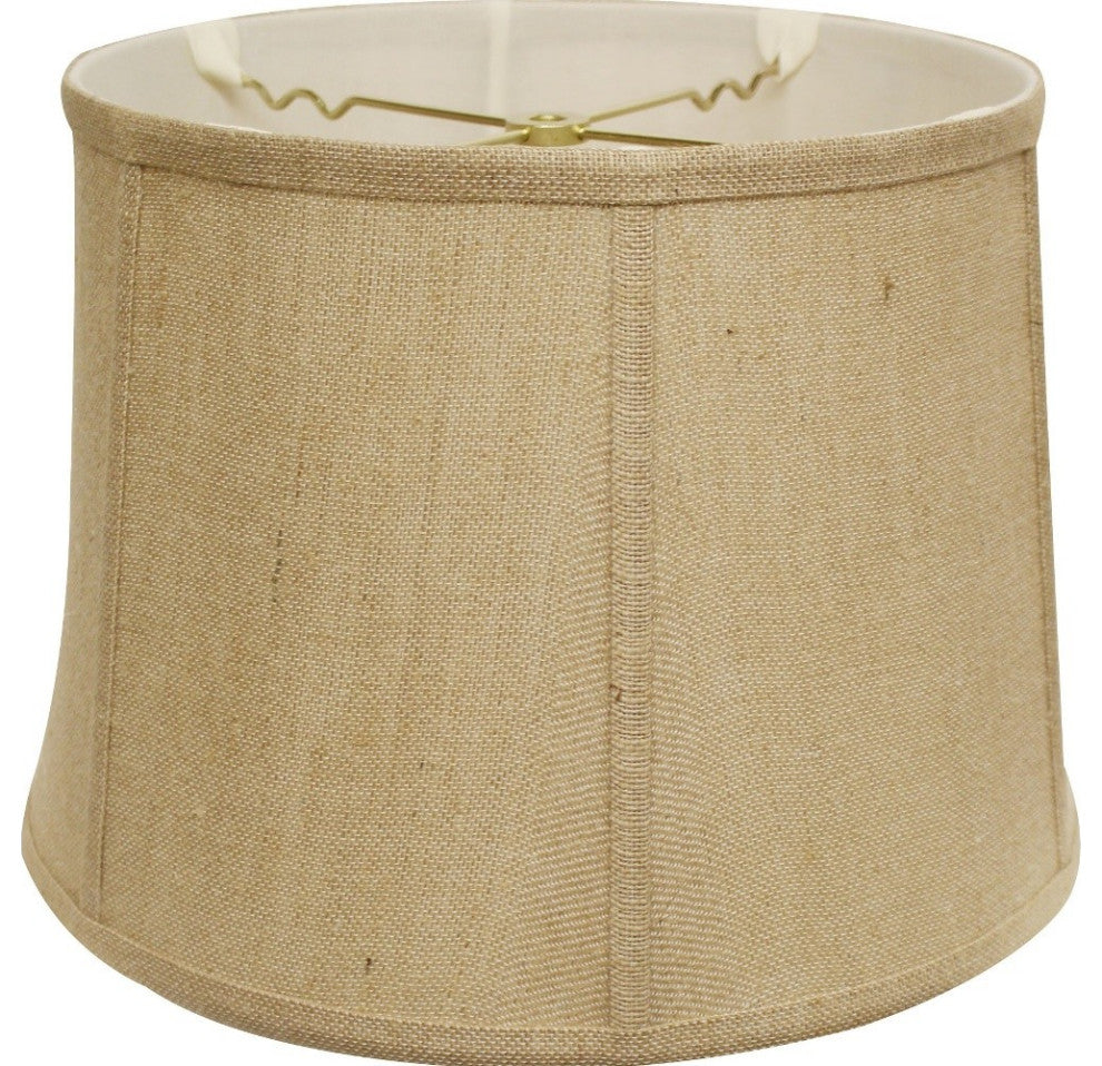 17" Golden Fiber Throwback Drum Burlap Lampshade