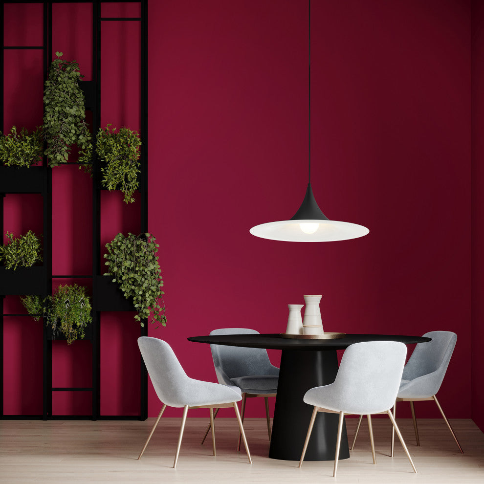 Costa LED Pendant, Replaceable LED, Matte Black, 15.75in