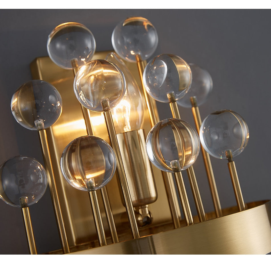 New brushed colorful wall lamp for bedroom, living room., Round Crystal