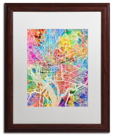 Michael Tompsett 'Washington DC Map' Matted Framed Art, White Mat, 20"x16"