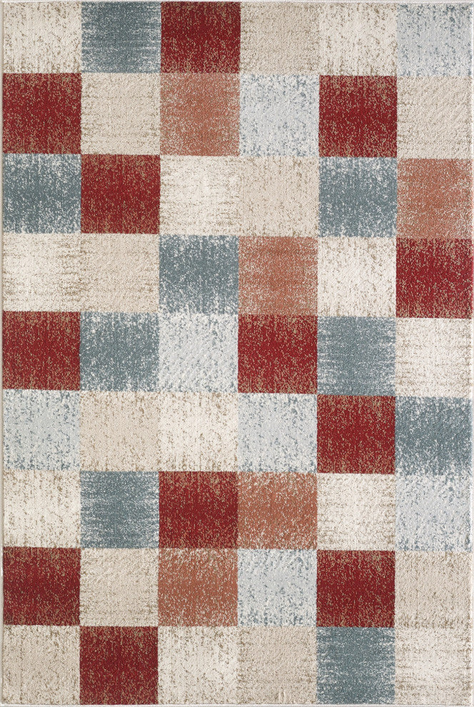 Avalon Checkered Area Rug, Brown, 3'3 X 5'3