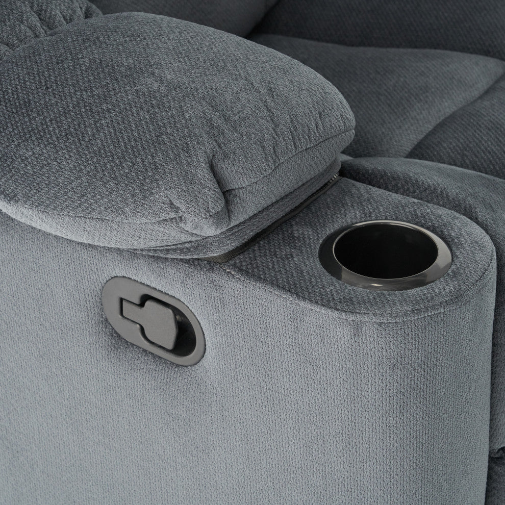 GDF Studio Raymond Steel Gray Fabric Glider Recliner