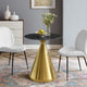 Dining Table, Round, Artificial Marble, Metal, Gold Black, Modern, Cafe Bistro