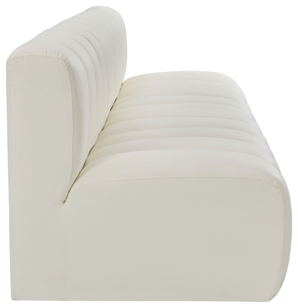 Arc Vegan Leather Upholstered 4-Pc. Modular Sofa, Cream