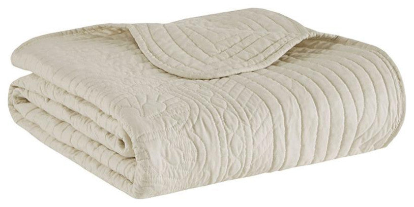 Microfiber Oversized Quilted Throw With Scalloped Edges, MP50-1215