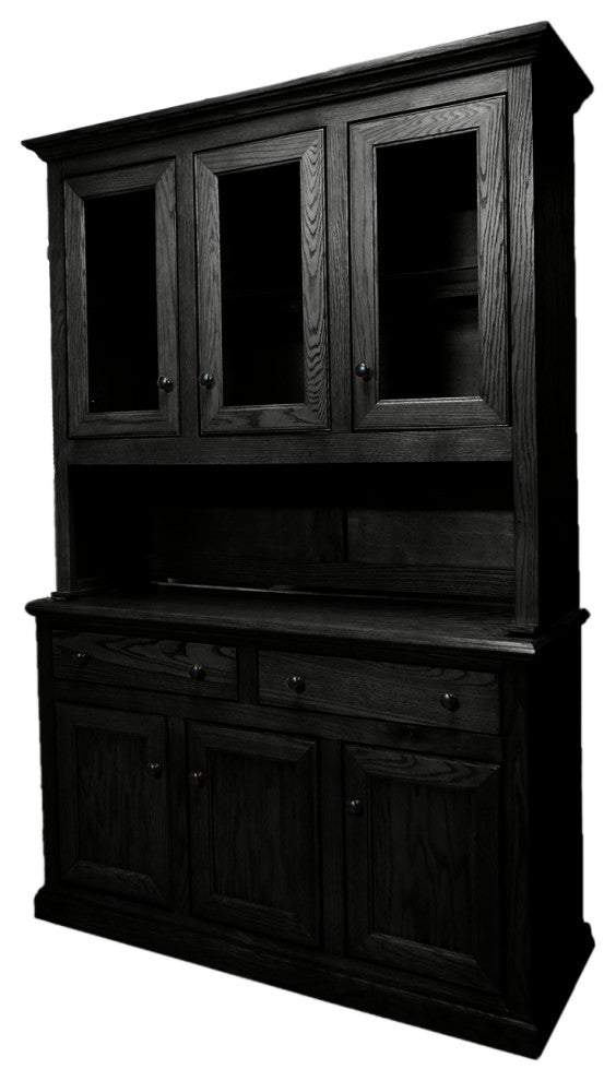 Eagle Furniture, 54" Classic Oak Dining Buffet and Hutch, Black Oak