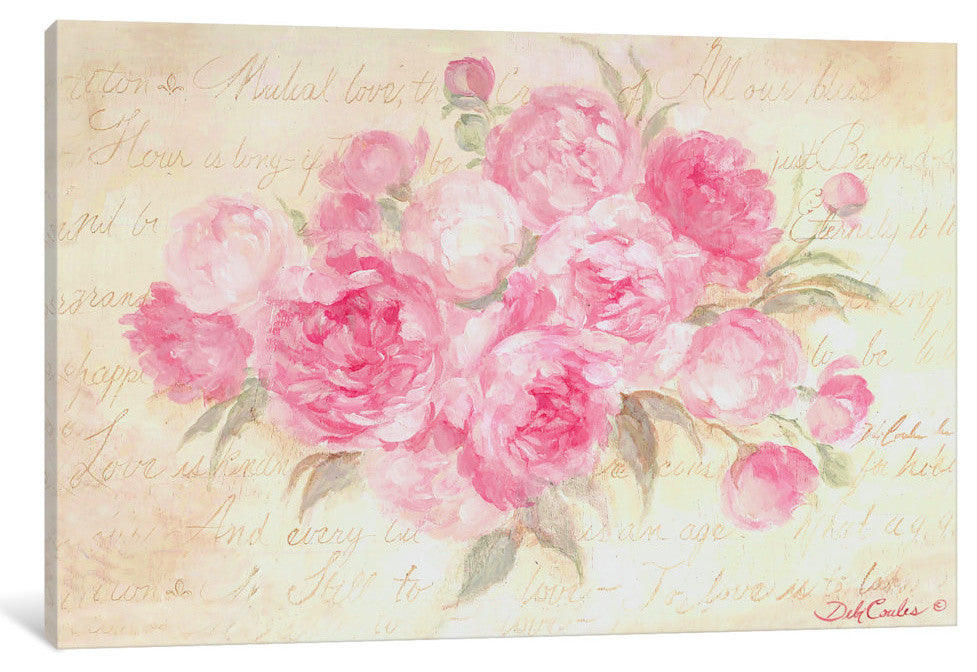"Peonies Passion" by Debi Coules, Canvas Print, 18"x12"