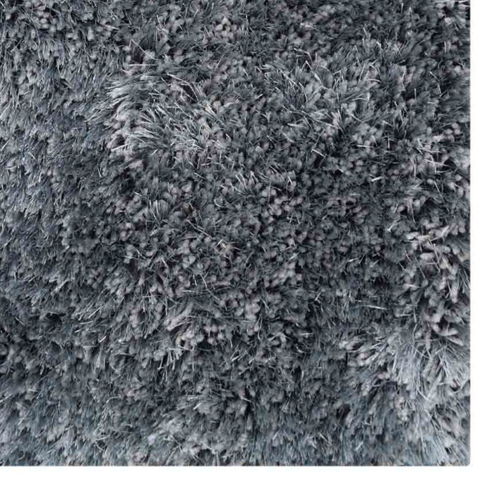 HAND TUFTED SHAG POLYESTER ECO-FRIENDLY AREA RUGS -Light Blue Color,Solid Design