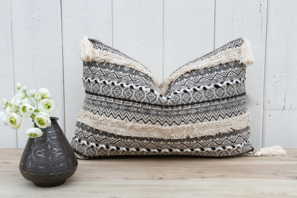 Dove Plume Nomadic Moroccan Lumbar Pillow