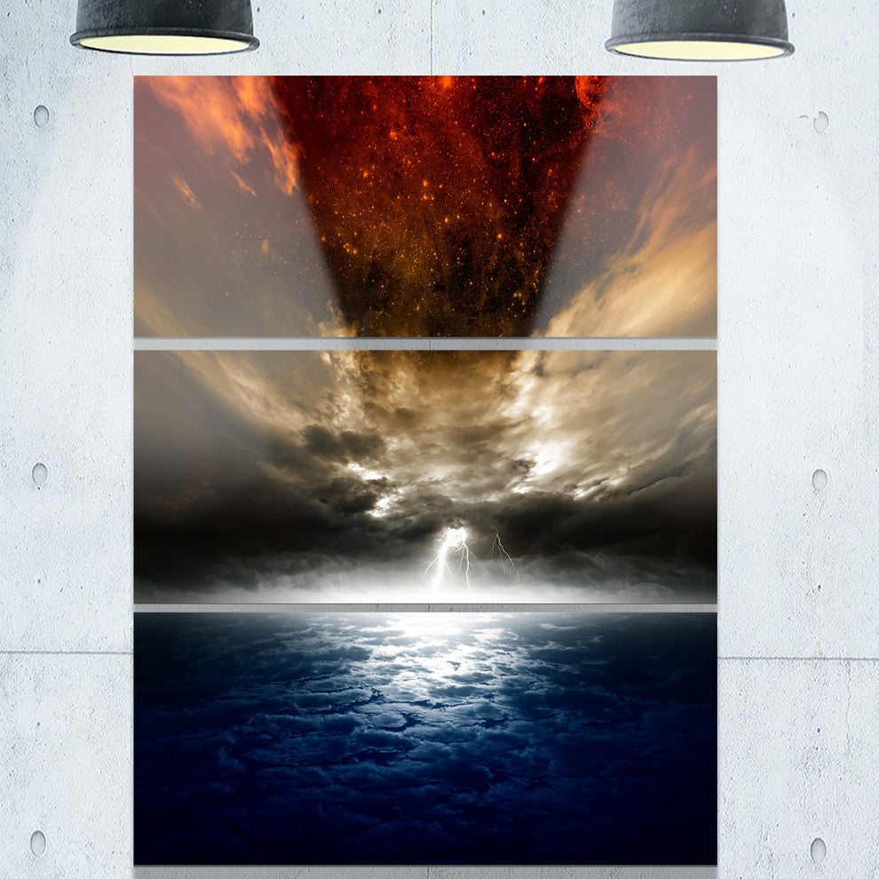 "Dramatic Nature" Spacescape Metal Wall Art, 3 Panels, 28"x36"
