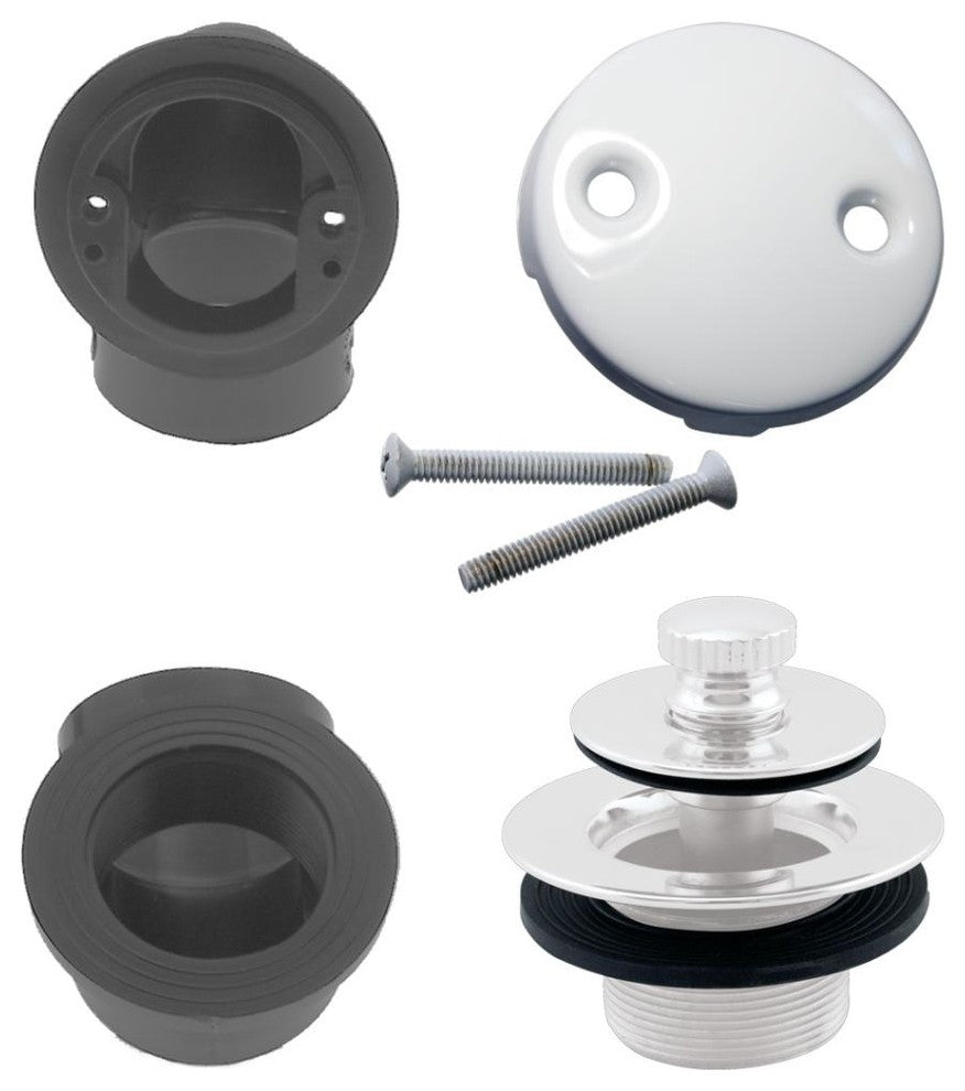 Twist and Close 40 ABS Plumber's Pack With 2-Hole Elbow, Powder Coated White