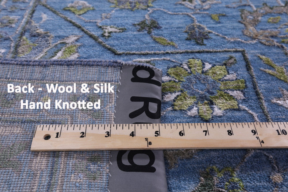 8' 8" X 11' 10" Persian Heriz Serapi Handmade Wool & Silk Rug - Q15537
