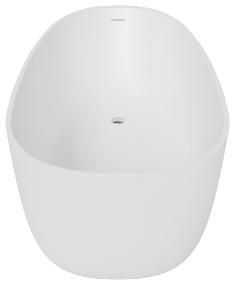 Perlato Mandia 67" Eco-Lapistone Freestanding Soaker Tub, White