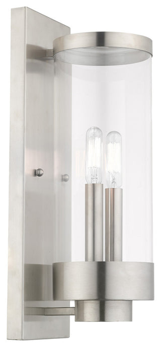Livex Lighting Hillcrest 2 Light Brushed Nickel Outdoor Wall Lantern
