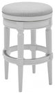 HomeRoots Bar Height Round Backless Stool, White Fabric