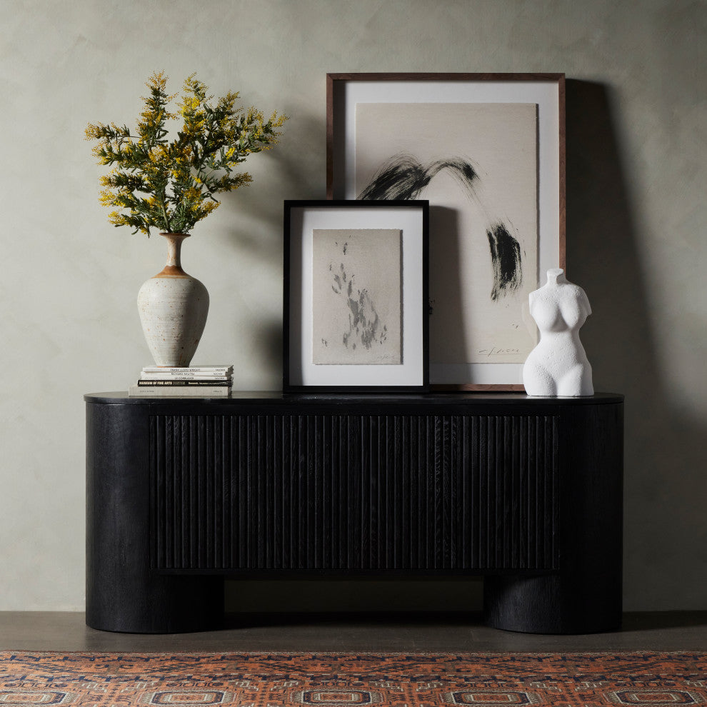 Giovani Media Console-Black Marble