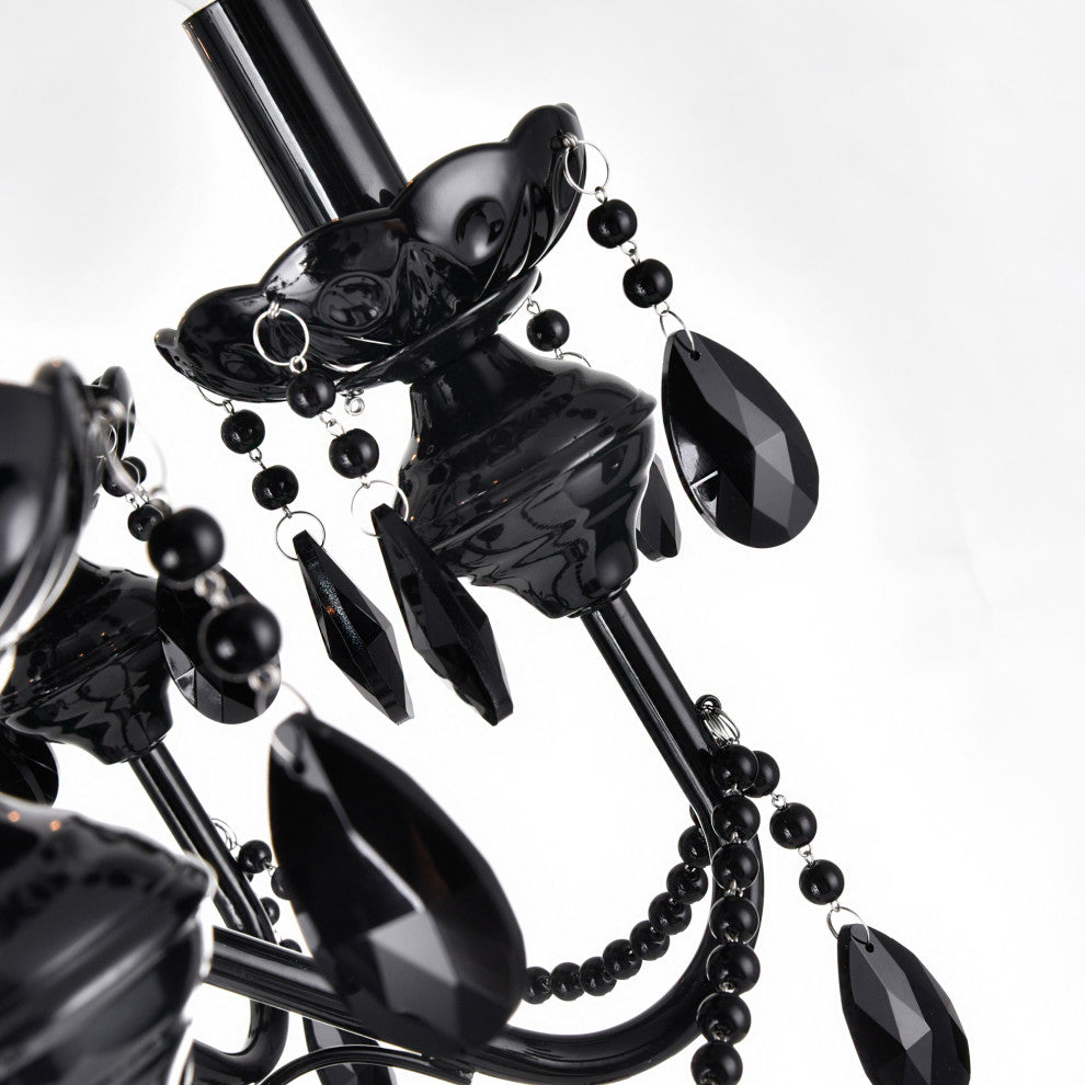 Keen 9 Light Up Chandelier With Black Finish