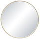 Round Metal Frame Shatterproof Wall Mount Mirror, FM3, Brushed Gold, 24"