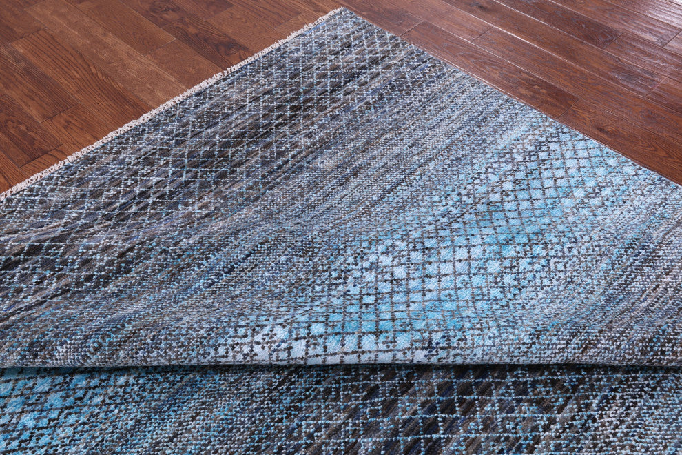 8' 1" X 9' 11" Savannah Grass Wool & Silk Handmade Rug - Q15447