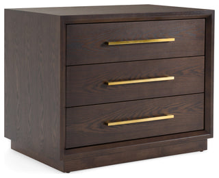 Modrest Manhattan Contemporary Cherry and Gold Nightstand