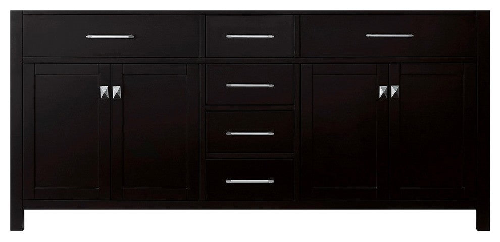 Caroline 72" Double Bathroom Vanity Cabinet, Espresso