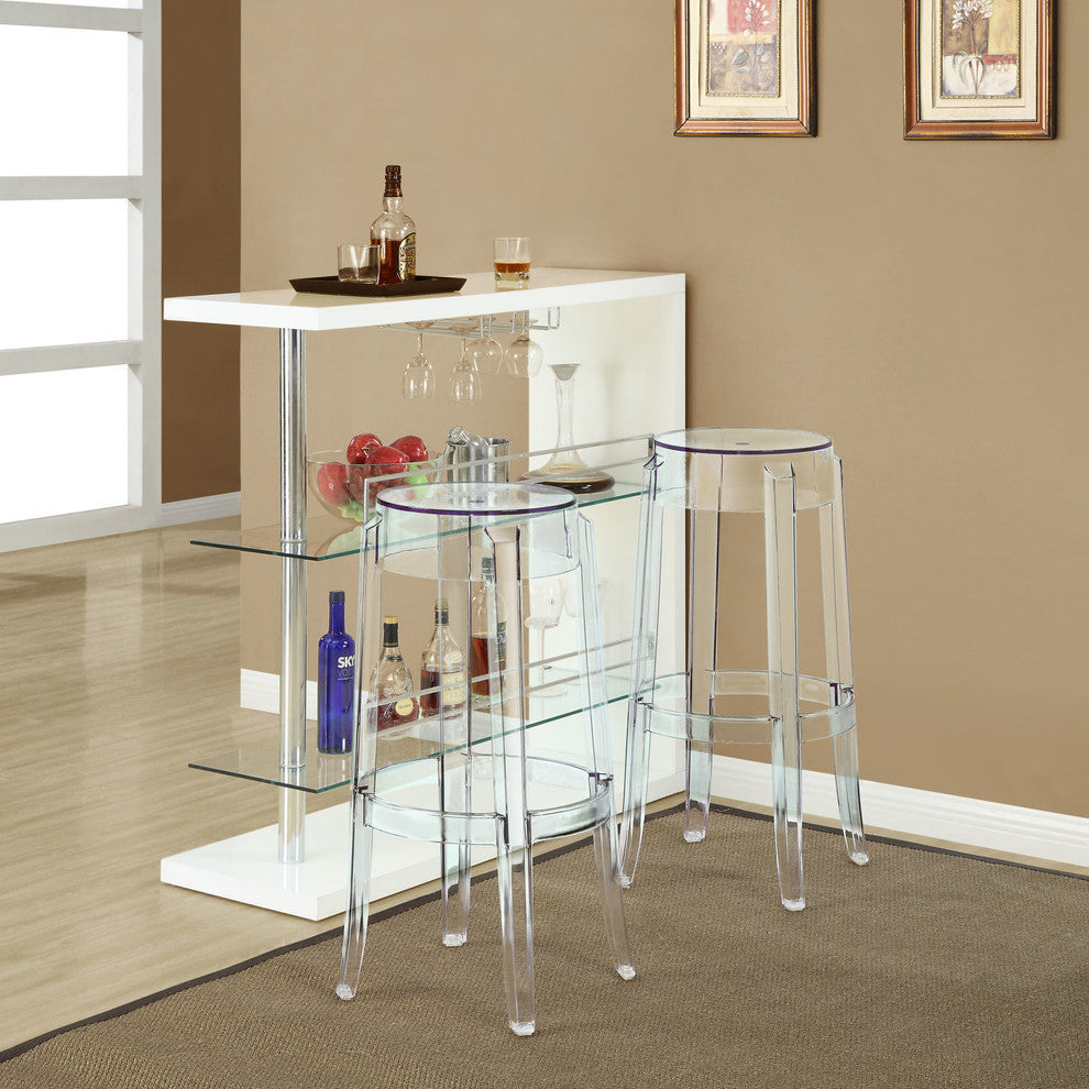 Casper Bar Stool Set of 2, Clear