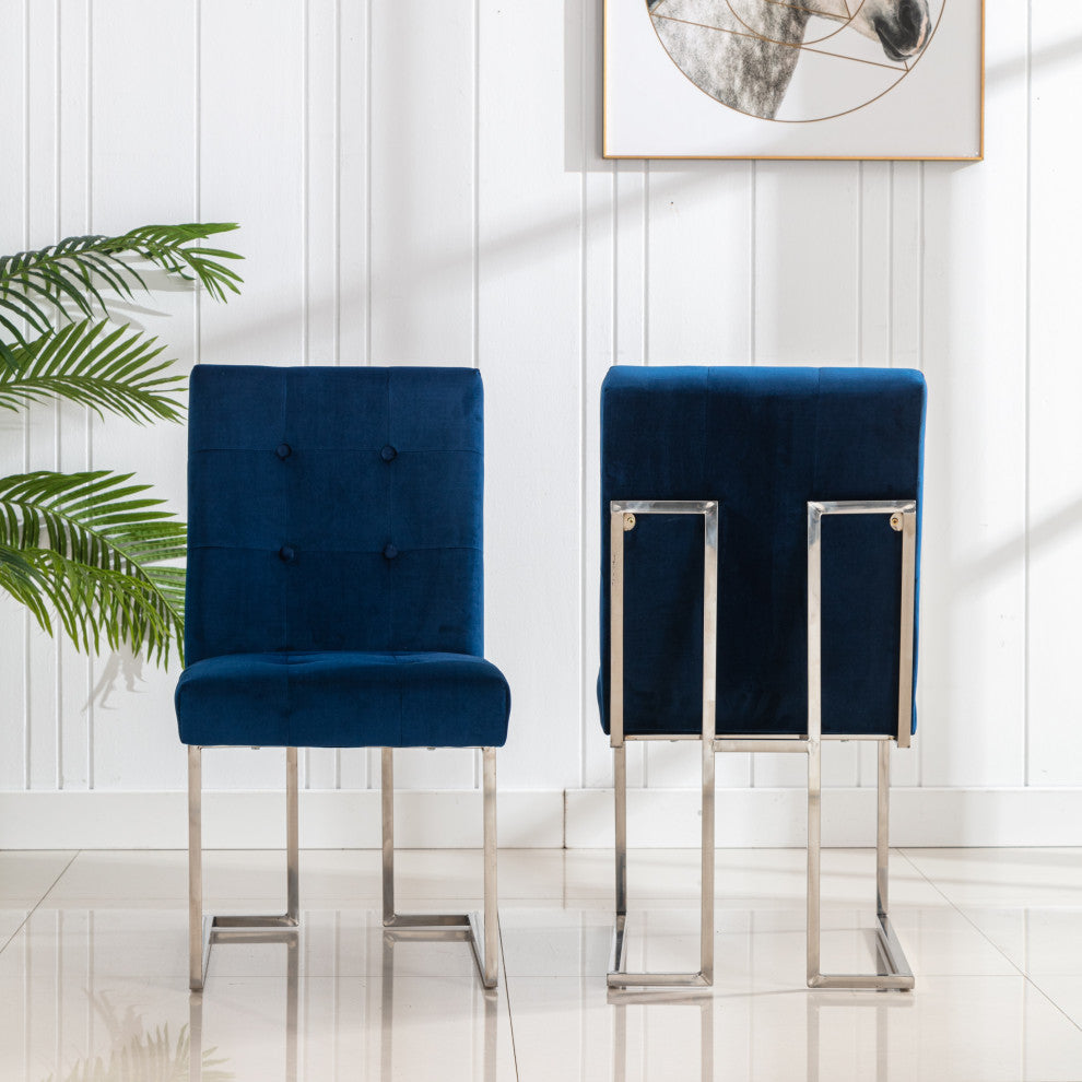 Home Beyond Dining Chairs Set of 2 Pieces for Dining Room, Navy Blue UC-16B
