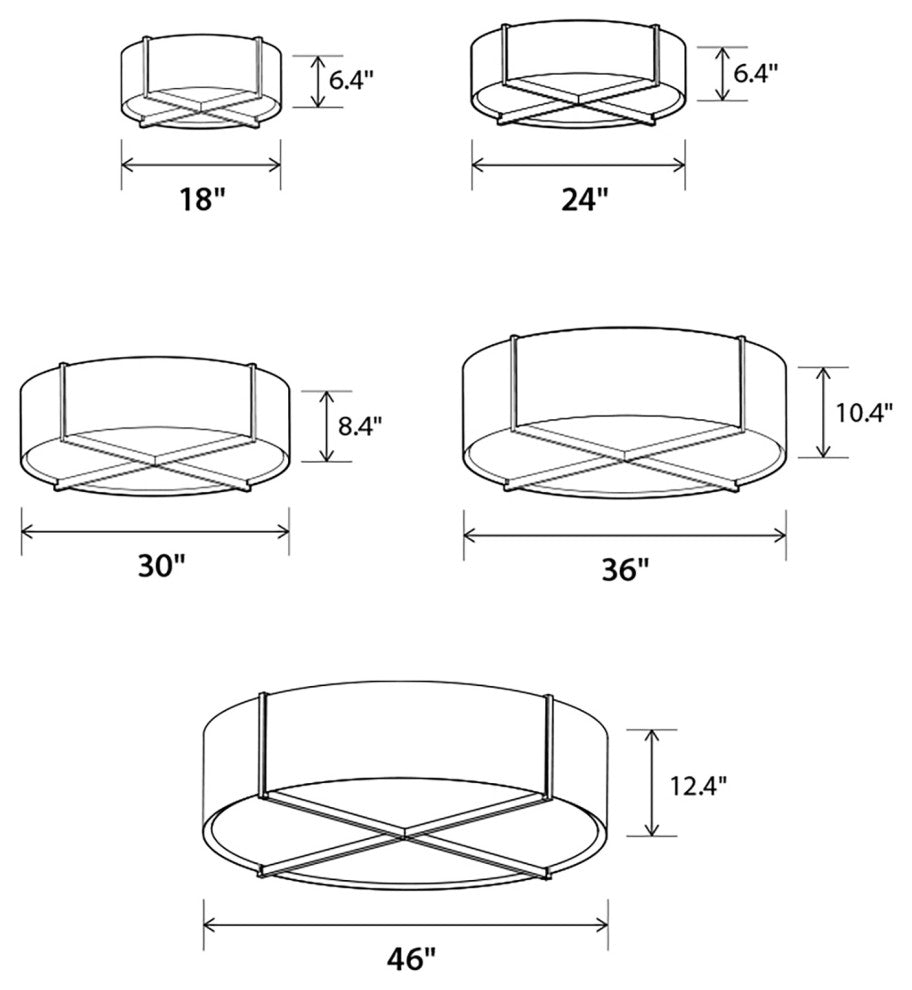 Plura - Flush Mount, Wood: Walnut, 24