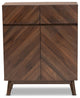 Hugo Mid-Century Shoe Cabinet, Walnut Brown