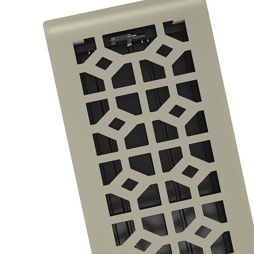 Templar Floor Register, Satin Nickel, 4 X 12
