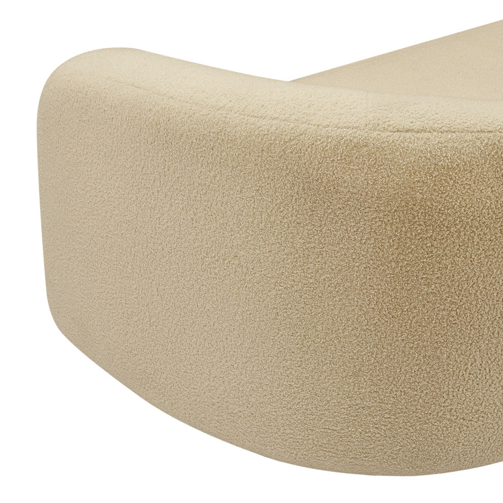 Kali Faux Shearling Teddy Fabric Upholseterd  Loveseat, Beige