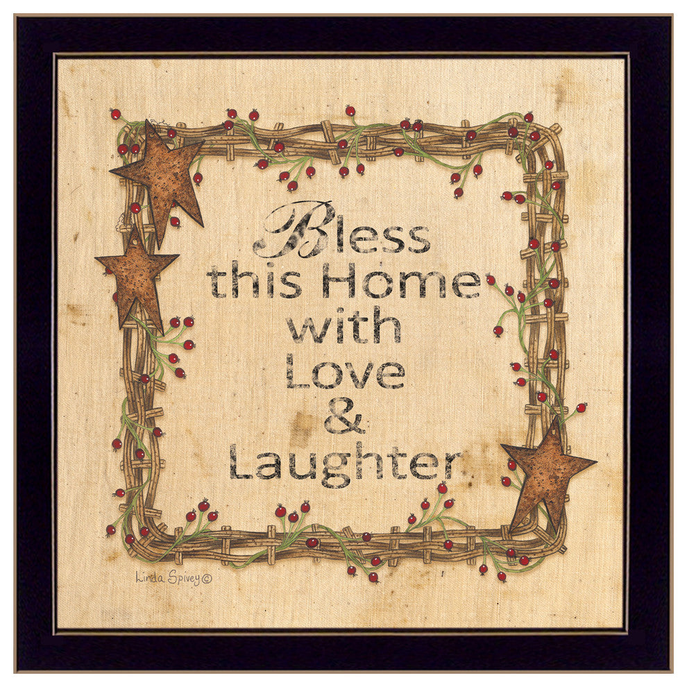 "Bless this Home" By Linda Spivey, Printed Wall Art, Ready To Hang, Black Frame