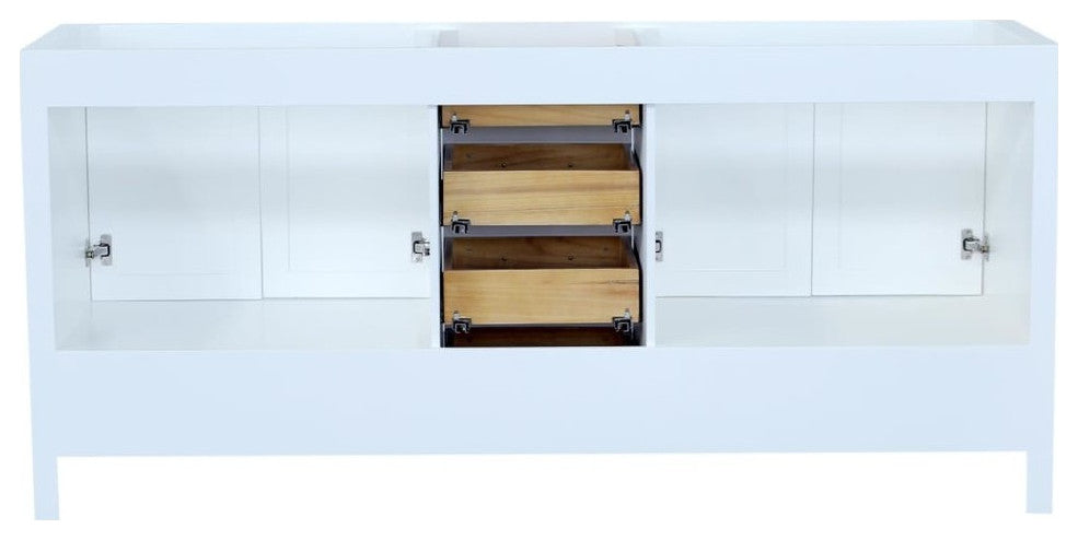 Ariel Cambridge 72" Double Sink Base Cabinet, White