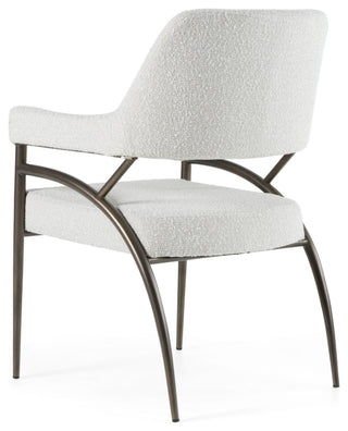 Modrest Betty Modern Off-White Fabric + Bronze Dining Chair