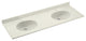 Swan Ellipse Solid Surface Double Sink Bathroom Vanity Top, Bisque