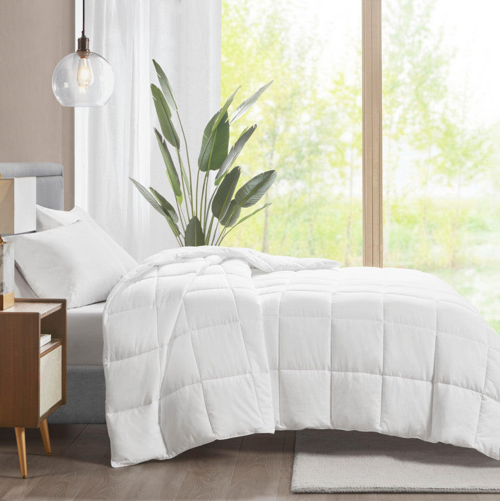 Sleep Philosophy Sateen Double Insertion Comforter, White, Twin