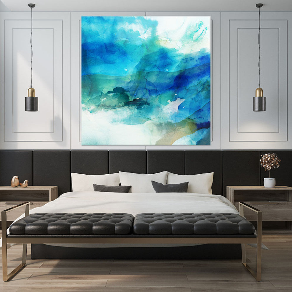 "Ephemeral Blue I" Fine Art Giant Canvas Print, 72"x72"