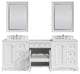 De Soto 90" Bright White Double Vanity Deluxe Set, 3cm Jasmine Pearl Top