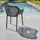 Atra Patio Dining Side Chair, Set of 2, Anthracite Black